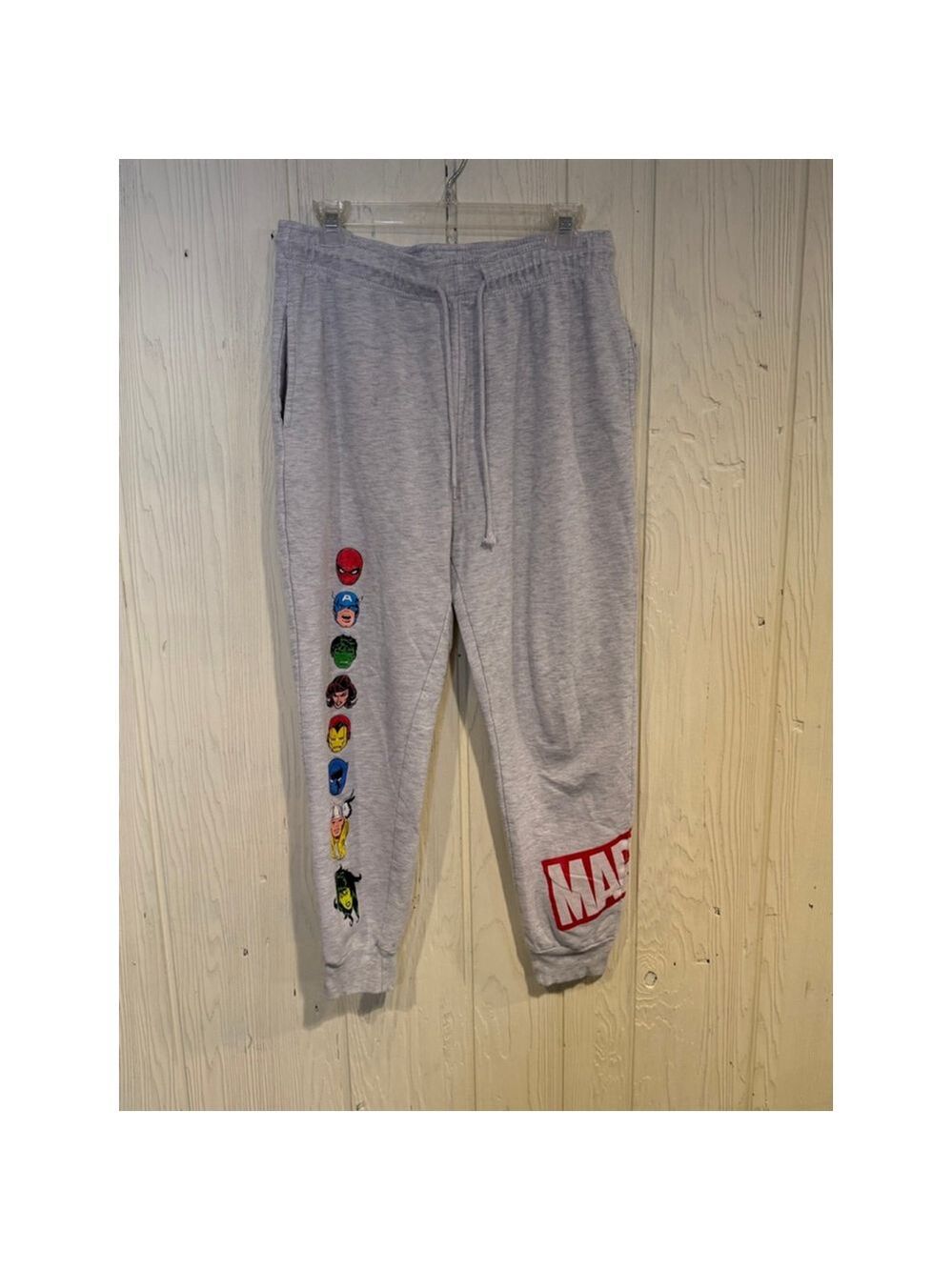Marvel Gray Sweatpants with Character Graphics Men's Size M